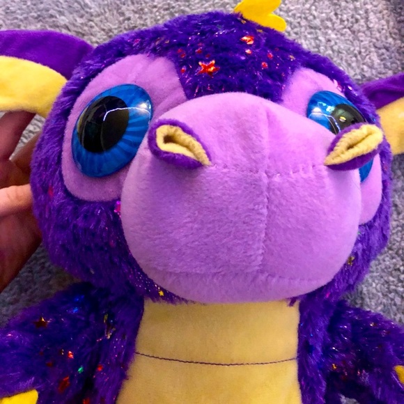 Peek A Boo Sparkly Star Plush Horned Purple Dragon - Picture 3 of 10